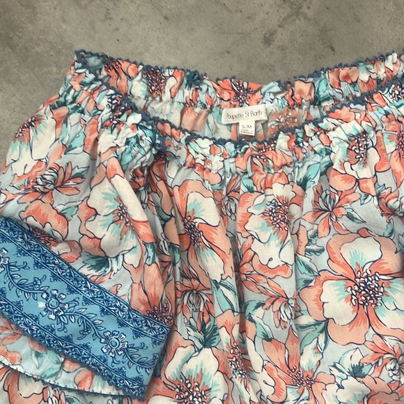 POUPETTE ST BARTH Camila Off-The-Shoulder Floral Top S/M - Picture 5 of 5